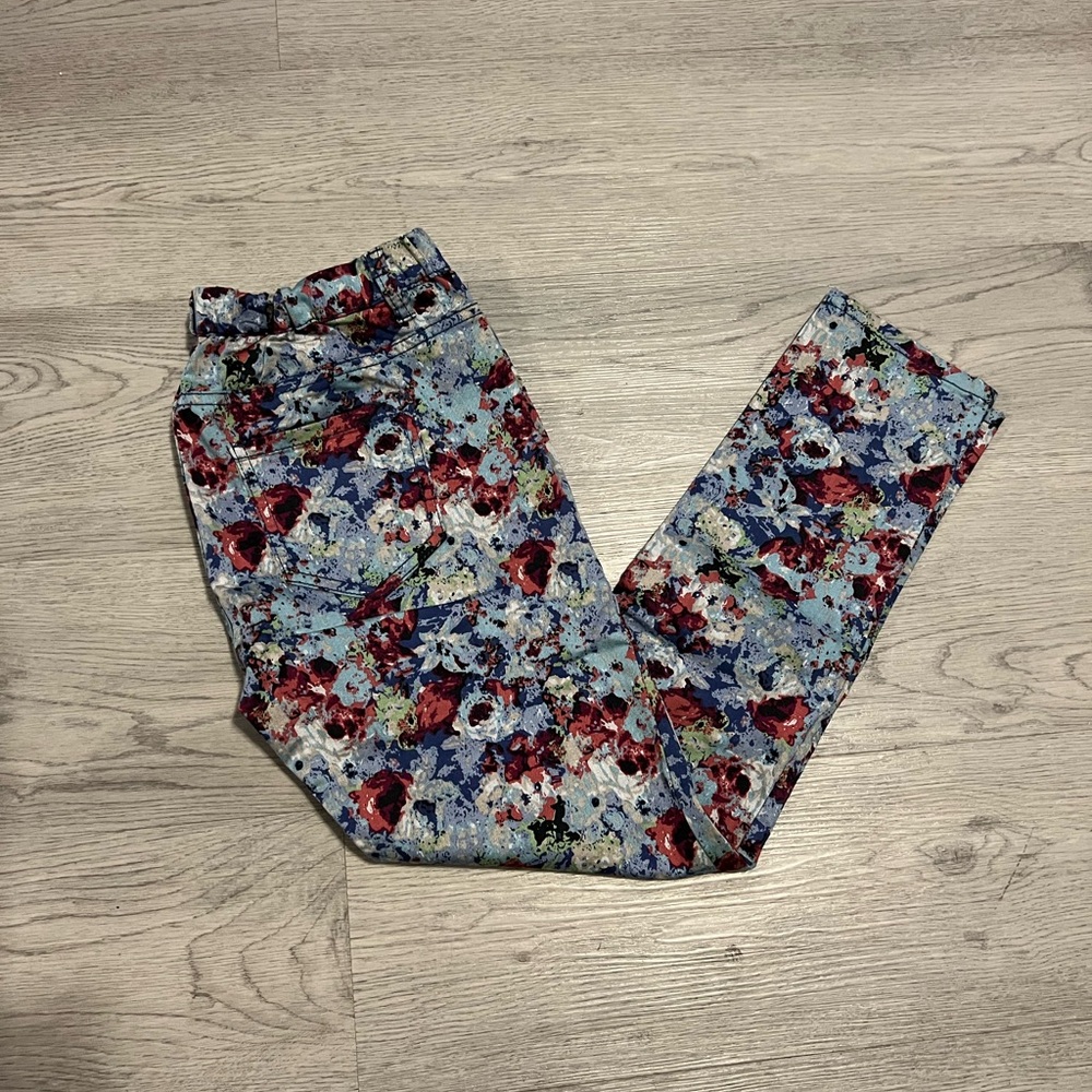 Boss Skinny Jeans Blue and Red Floral Design
